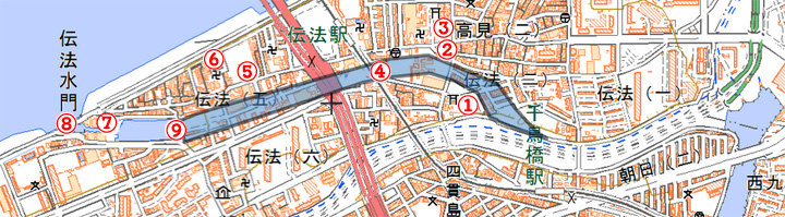 伝法川(中津川)の名残 伝法水門 此花区 梅田の北っかわ!(うめきた)